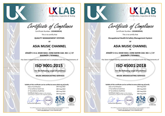 Combined ISO Certificates of AMC